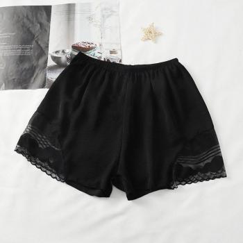 Women’s High Waist Satin Lace Sleep Shorts