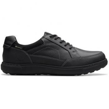 Clarks Black Leather Mapstone Lo GTX Shoes for Men Size UK 7