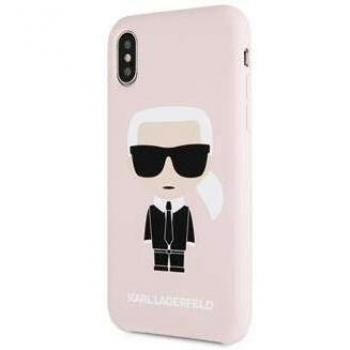 Iconic Collection Silikonhülle Karl Lagerfeld – KLHCPXSLFKPI für iPhone X/Xs, Hellrosa