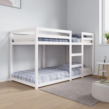 Lit empilé 90×190 cm – Bois de pin, couleur blanche, design solide