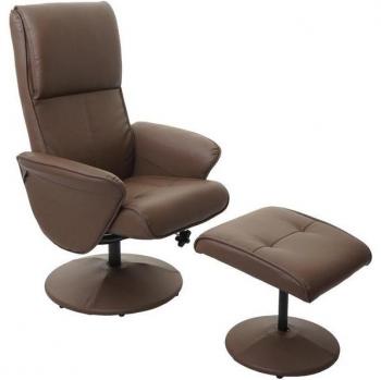 Komfortsessel Stockholm, Relaxliege mit Hocker, taupe