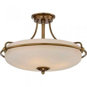 Griffin 4 Light Semi Flush Ceiling Light Weathered Brass