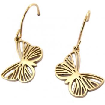 Boucles d'oreilles créateur doré rosé Papillons