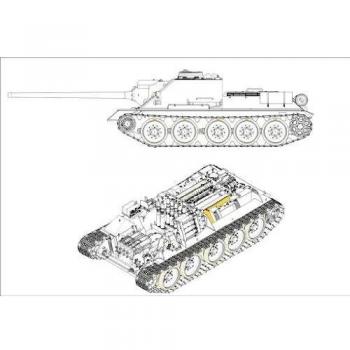 Maquette canon d'assaut SU-100 soviétique 1:16