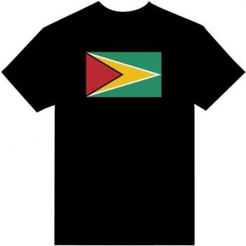 Classic Black Guyana Flag T‑Shirt by PIXELFORMA