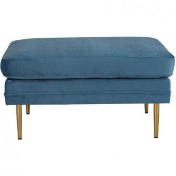 Boom Pouf Hocker, Velour blau von Ebuy24