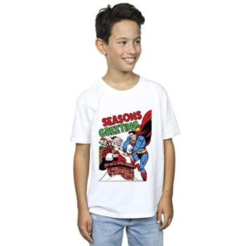 Boy’s Superman Holiday Tee, 7‑8 Years, White – DC Comics