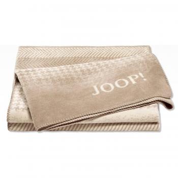JOOP! Sand‑Geflecht-Wohndecke Patchwork 150 × 200 cm