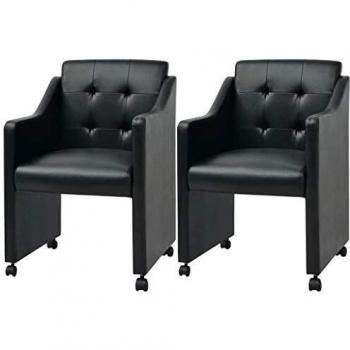 VidaXL Juego de Sillas de Comedor, 2 Piezas, Color Negro, 59 x 57,5 x 86,5 cm