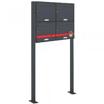 AL Anthrazit Standbriefkasten 4 Fach wetterfest