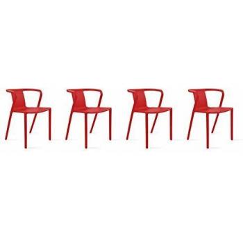 Set di 4 Sedie Rossa Oviala