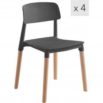 Black Nordic Breeze 4‑Pack Dining Chairs
