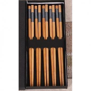 Neue Japanische Stil Sushi Stäbchen aus Bambus, 5er Packung mit Box
