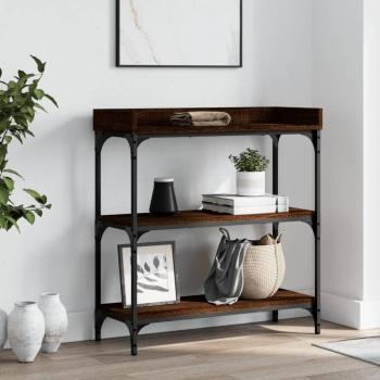 VidaXL 75x30x80 cm Console Table with Shelves in Brown Oak