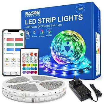 Smart Ultra-Long RGB LED Strips 100ft Music Sync