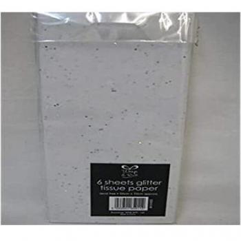 Pearlized Snowflake White Glitter Tissue Paper