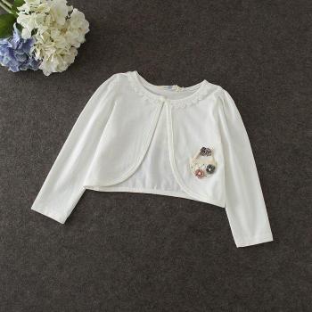 Baby Girls Long Sleeve Floral Knit Jacket