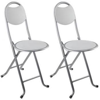Tabouret à dossier pliante – pack de 2 (32×36×73,5 cm)