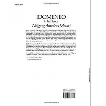 Mozart, Wolfgang Amadeus Idomeneo In Full Score (Dover Music Scores)