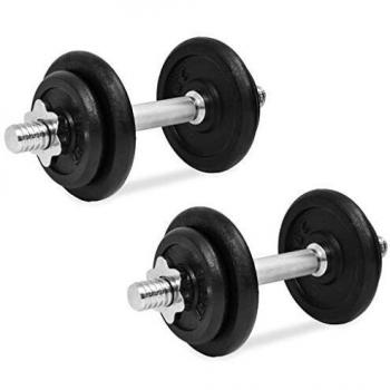 VidaXL 18-Piece Cast Iron Dumbbell Set 40 kg