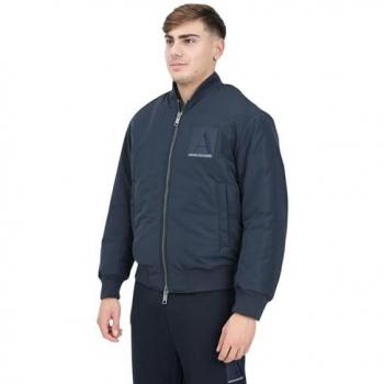 Giacca Bomber Blu Navy Uomo XL con Logo Armani Exchange