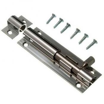 Durable Chrome Finish Door Bolt Barrel Slide Lock 75mm 3 Inch with Screws (Pack of 50)