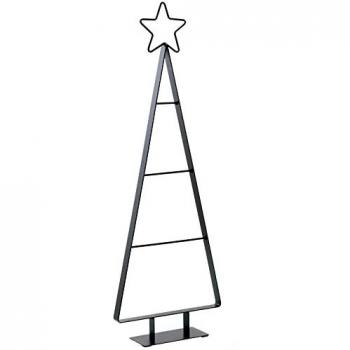 Metall Weihnachtsbaum schwarz mit Stern
