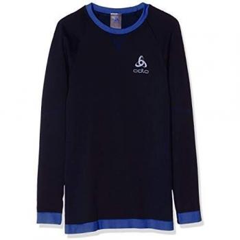 Odlo Kinder SUW Crew Neck Performance Warm Shirt, Diving Navy/Energy Blue, 140