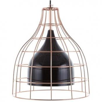 Lampadaire Cage Métal Noir et Cuivré E27