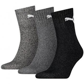 Unisex Puma Football Crew Grey Socks (3 Pairs)