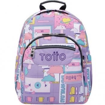 Mochila Totto Gommas escolar morado ciber de color morado