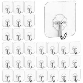 Heavy Duty Adhesive Hooks, 30 Pack 22lb
