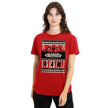 Women’s Red Fair Isle Stranger Things Xmas Top – Size L