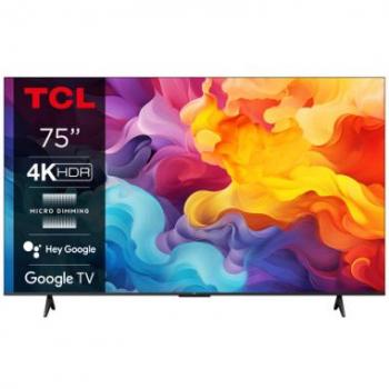 TV LED 75 TCL 75P655 Ultra HD 4K Smart con Google HDR e design in metallo titanio spazzolato