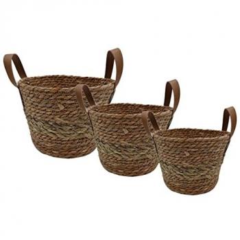 Set de 3 paniers en jonc de mer