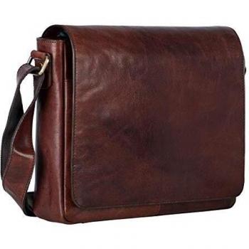 Leonhard Heyden Cambridge 32 cm Brown Leather Messenger with Laptop Compartment