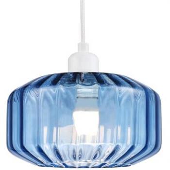 Happy Homewares Modern Ribbed Glass Pendant Shade