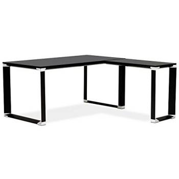 ALTEREGO Bureau de direction en angle design 'XLINE' 160 en bois noir