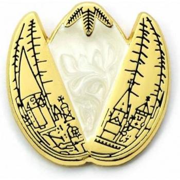Anstecknadel „Goldenes Ei“ Harry Potter One Size in Gold/Weiß