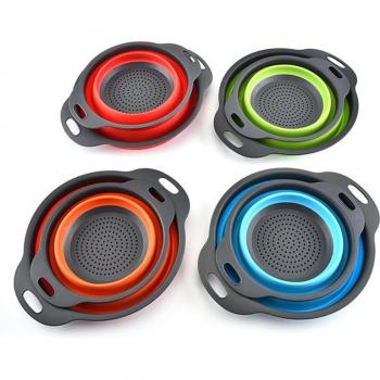 Retractable Handle Silicone Drain Basket