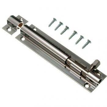 Easy Installation 4 Inch Chrome Door Bolt Barrel Slide Lock with Screws (Pack of 10)