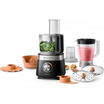 Philips Viva Collection HR7530/10 – Robot de Cuisine Multifonction 850W avec Bol de 2,1L et Accessoires Inclus