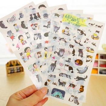 Papelería Gatuna: 6 Unidades de Calcomanías
