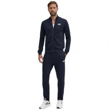 Tuta EA7 Core Identity Classic nera, casual, sportiva, in cotone, multideporte, maniche lunghe