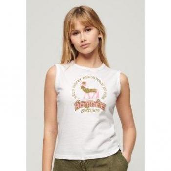 Superdry Maglietta Donna Senza Maniche Ashram Slim Optic L