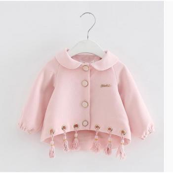 Pink Girl's Spring & Autumn Trench Coat
