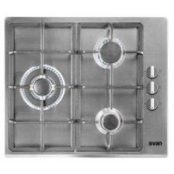 Svan SVE3BF Placa de gas Butano 3 Fuegos Inox
