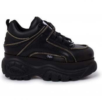 Buffalo Zapatillas negras para mujer con plataforma