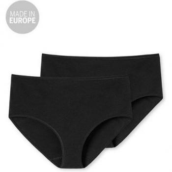 Schiesser Damen Slip mit elastischem Bund, 2er-Pack Schwarz
