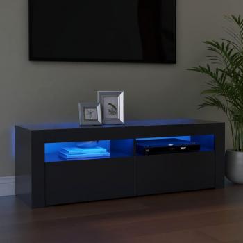 Mueble de TV con Luz LED Color Gris 120x35x40 cm